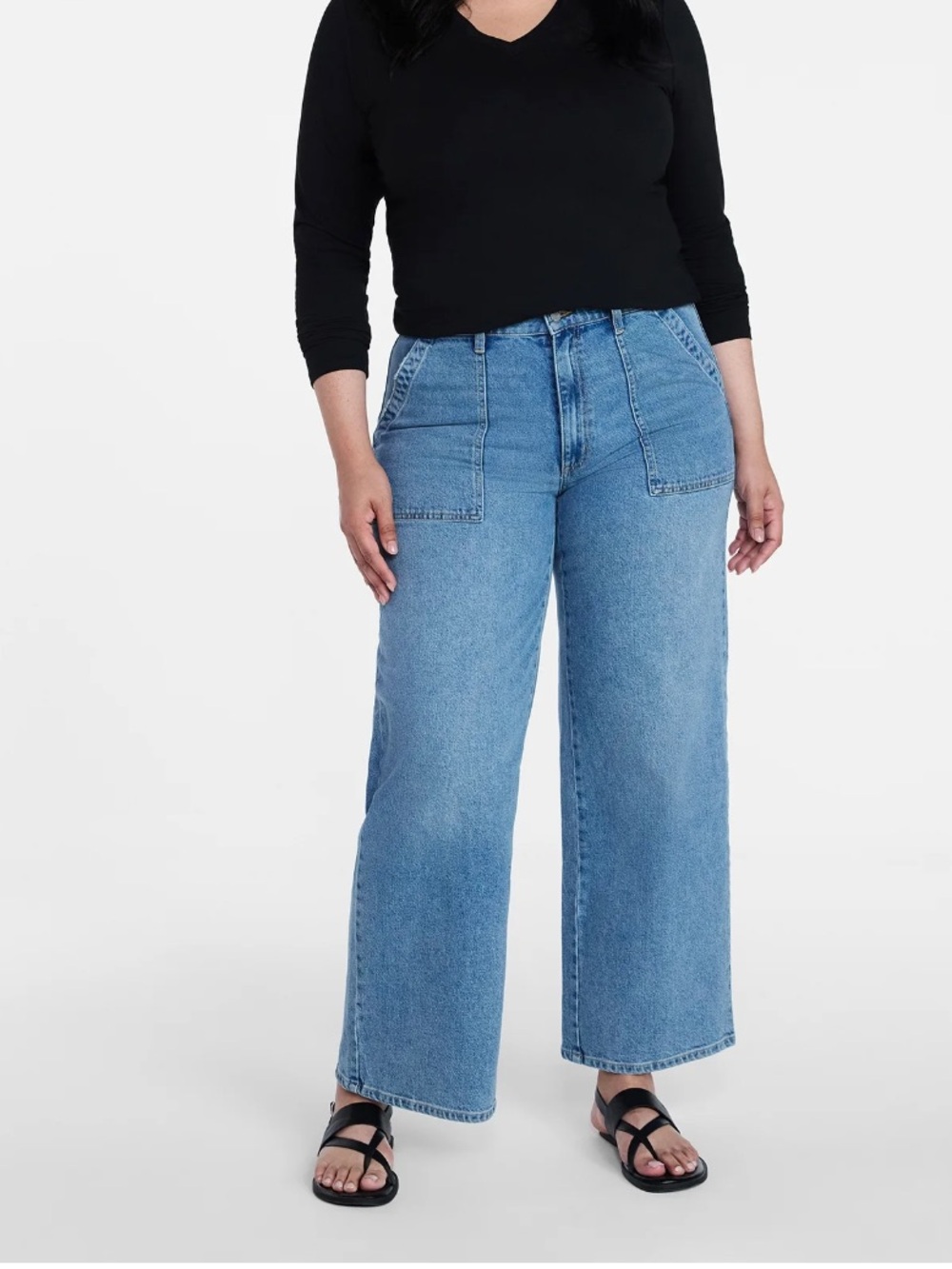 Wide Leg Utility Trousers Size 16